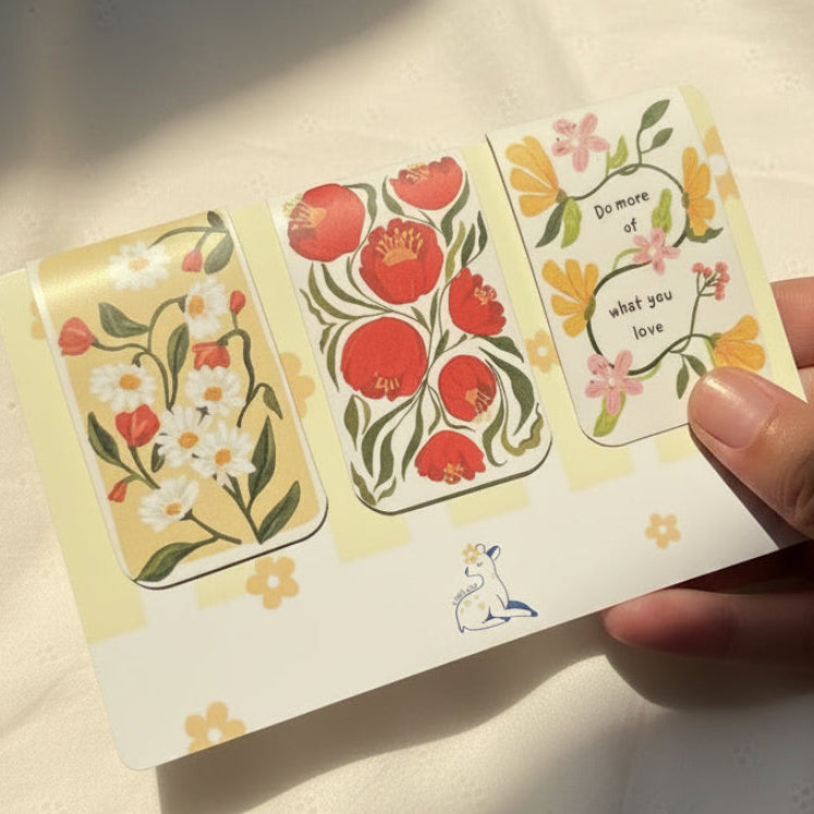 floral magnetic bookmark set