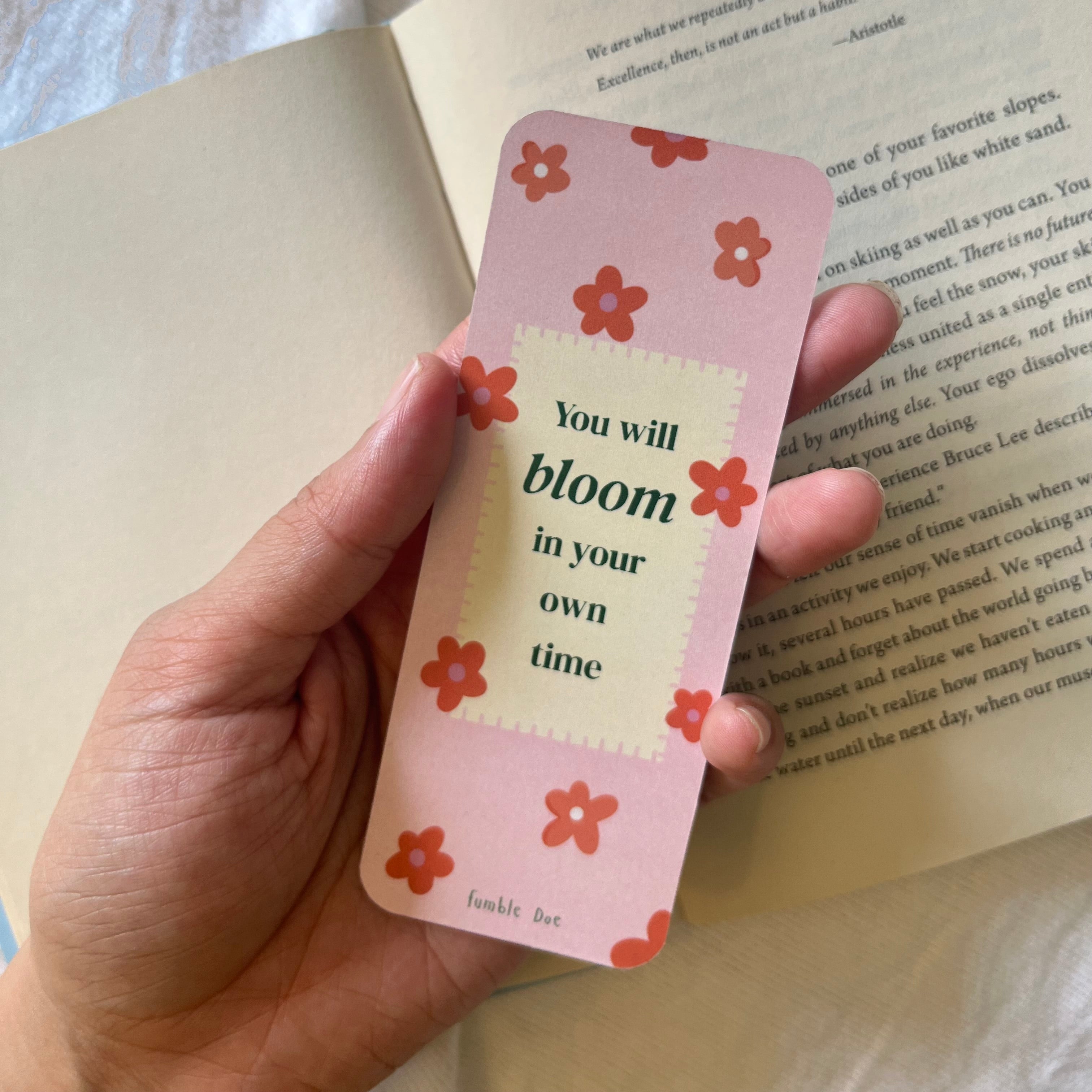 pinteresty floral positive bookmark